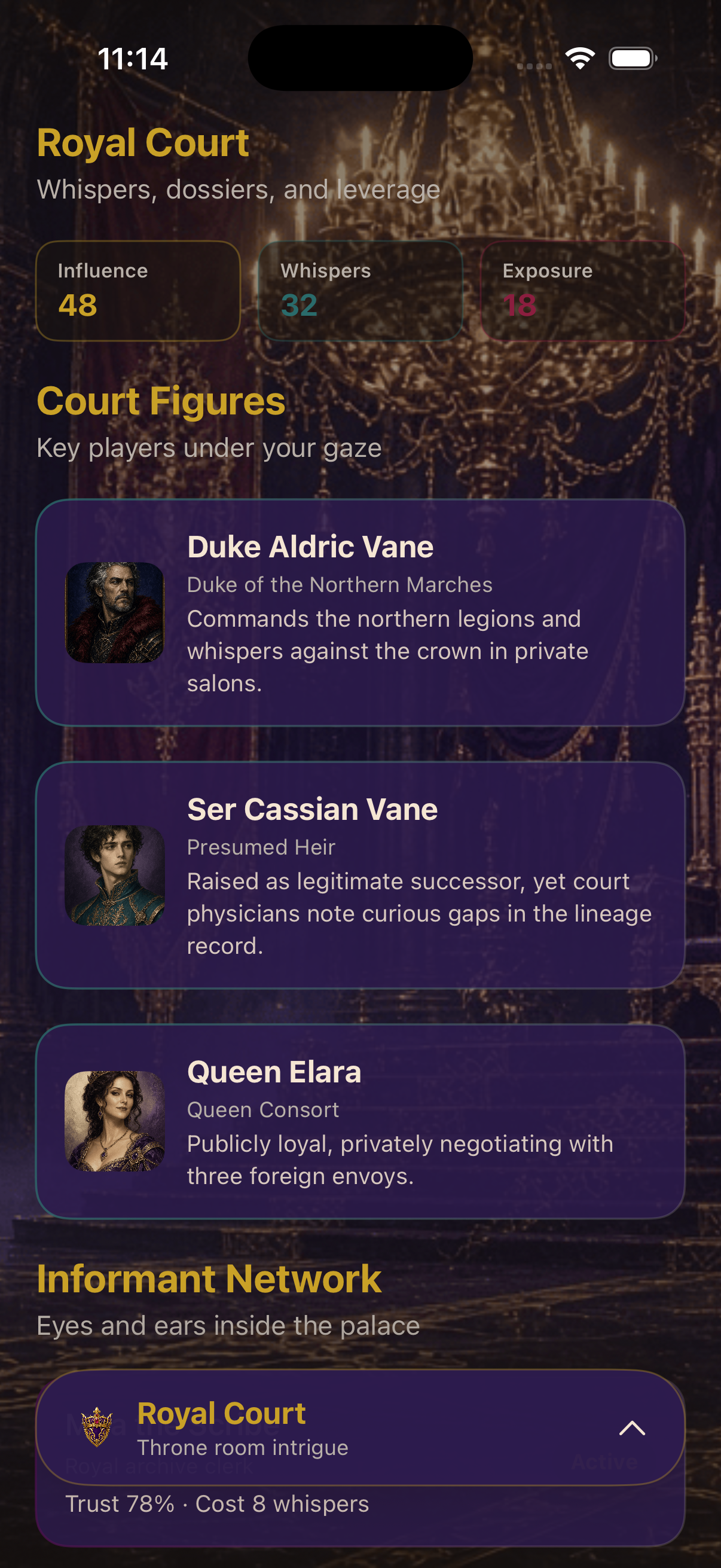 Royal Court with dossiers