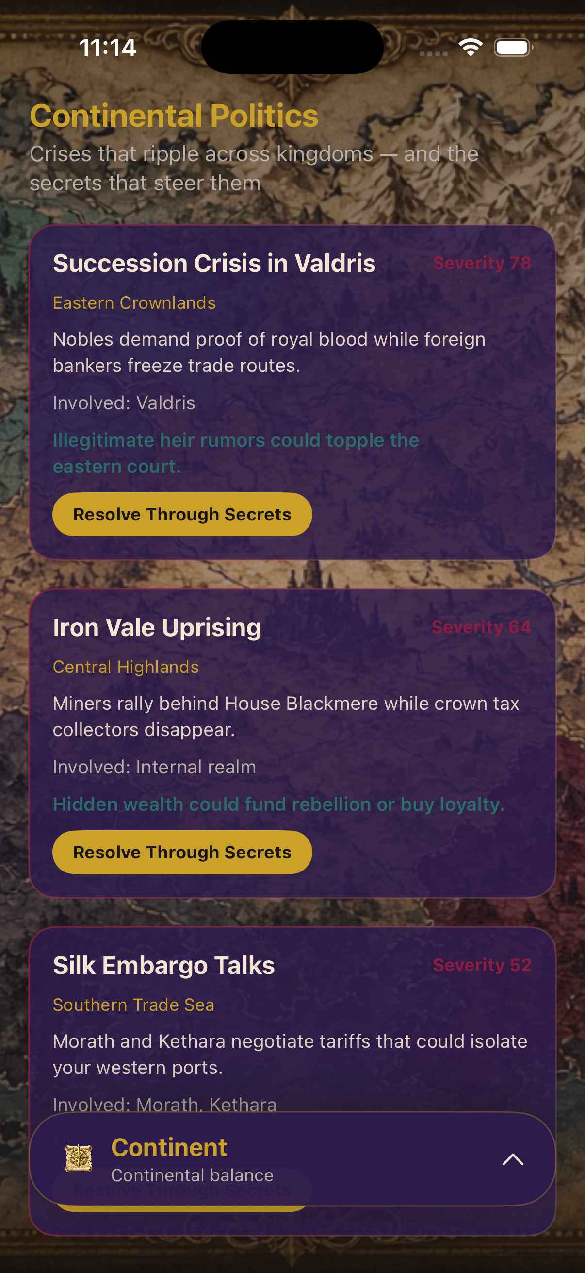 Continental Politics events